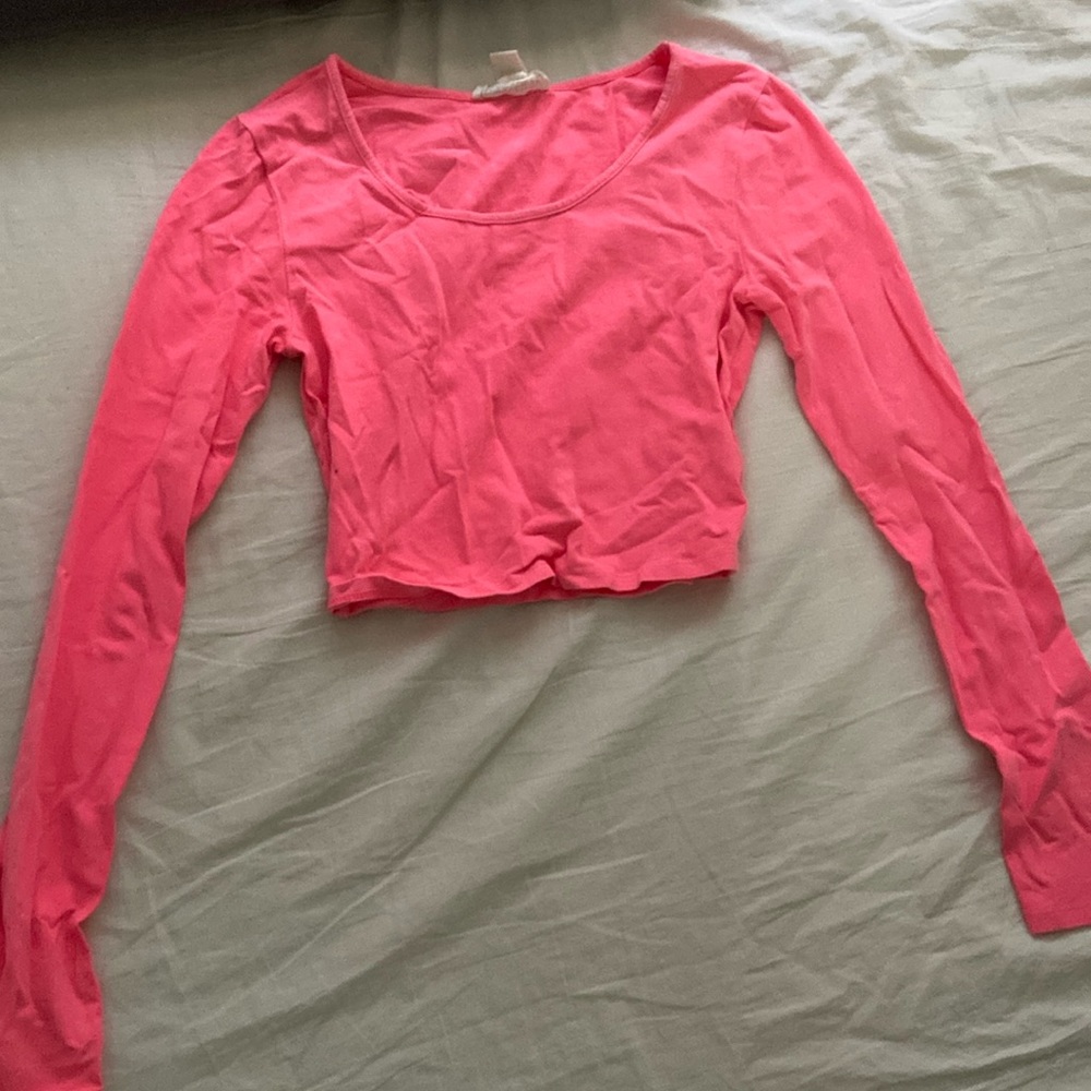 Neon long sleeves crop top